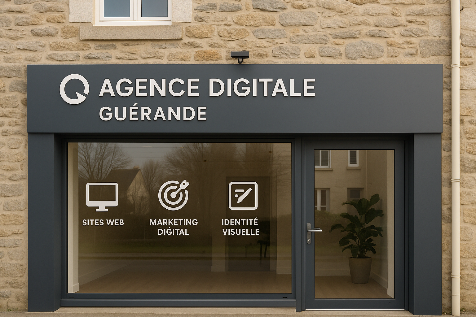 Devanture d'une agence digitale à Guérande spécialisée en sites web et marketing digital