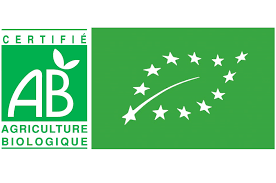 Logo Certifié Agriculture Biologique et Union Européenne pour la fleur de sel de L'Écrin de Sel
