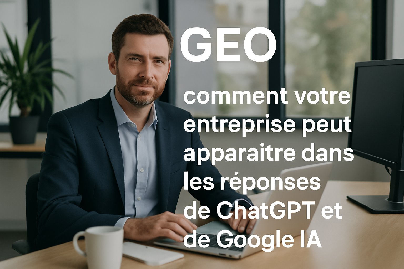 Illustration GEO : comment une entreprise peut apparaître dans les réponses de ChatGPT et de Google IA
