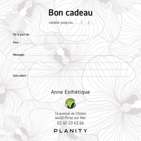 Carte cadeau Anne Esthétique proposée à la vente en ligne
