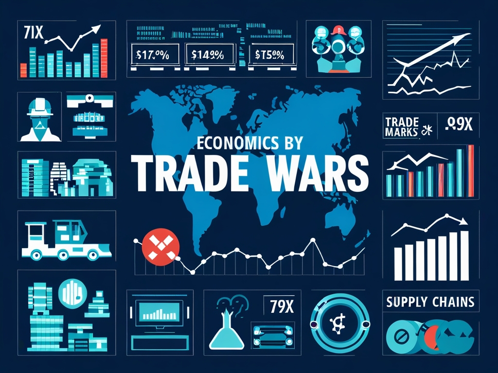 Infographie des marchés mondiaux en 2026 avec carte du monde, graphiques financiers et chaînes d’approvisionnement